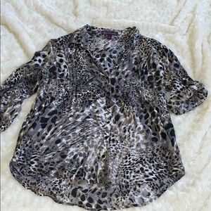 Animal Print Button Down Top